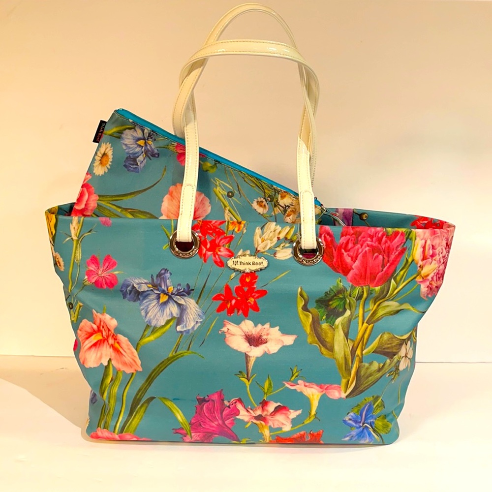 Think Bee Floral Tote Bag